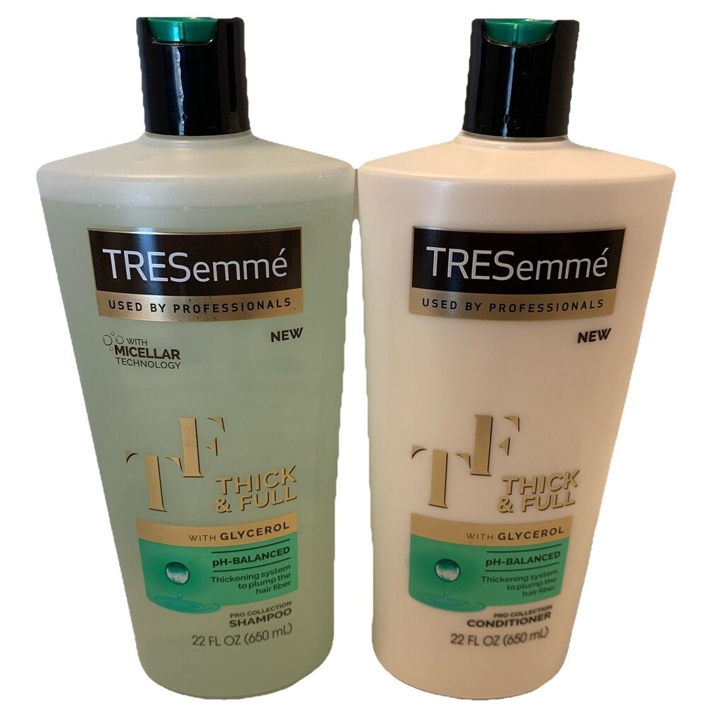 LOT (2) TRESEMME THICK FULL SHAMPOO & CONDITIONER THICKENING PRO-COLLECTION 22OZ